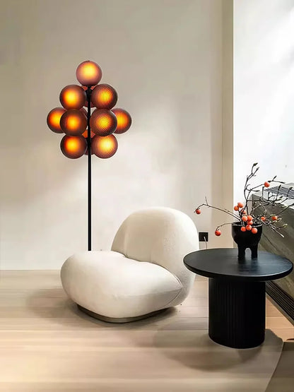 Lustre Grappe De Raisins Violet En Verre Avec Douille E27 LED Pour Plafonds Bas