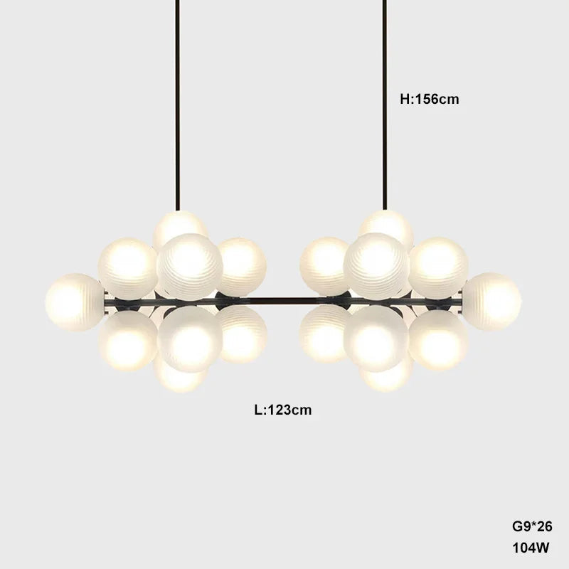 Lustre Grappe De Raisins Violet En Verre Avec Douille E27 LED Pour Plafonds Bas