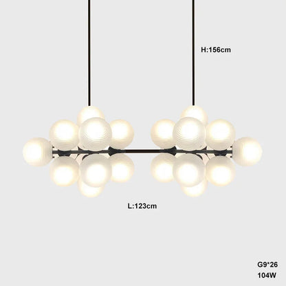 Lustre Grappe De Raisins Violet En Verre Avec Douille E27 LED Pour Plafonds Bas