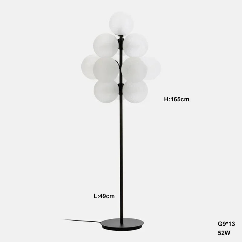 Lustre Grappe De Raisins Violet En Verre Avec Douille E27 LED Pour Plafonds Bas