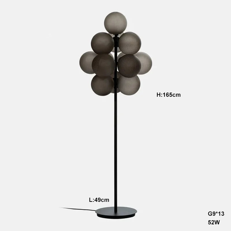 Lustre Grappe De Raisins Violet En Verre Avec Douille E27 LED Pour Plafonds Bas