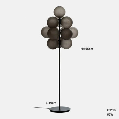 Lustre Grappe De Raisins Violet En Verre Avec Douille E27 LED Pour Plafonds Bas