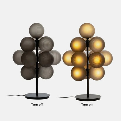 Lustre Grappe De Raisins Violet En Verre Avec Douille E27 LED Pour Plafonds Bas
