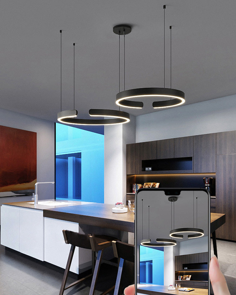 Lustre LED - Anneaux Élégance