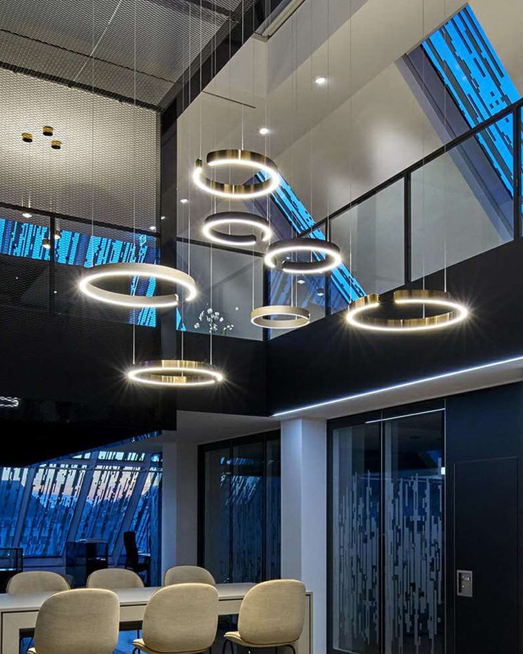 Lustre LED - Anneaux Élégance