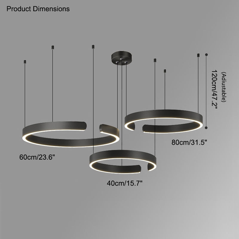 Lustre LED - Anneaux Élégance