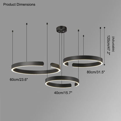 Lustre LED - Anneaux Élégance