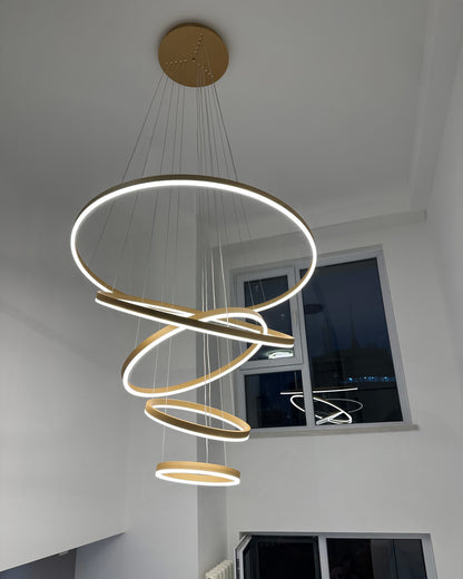 Lustre LED Annulaire - Élégance en Cascade