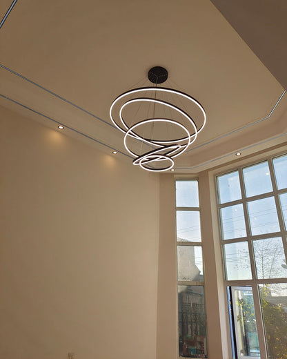 Lustre LED Annulaire - Élégance en Cascade