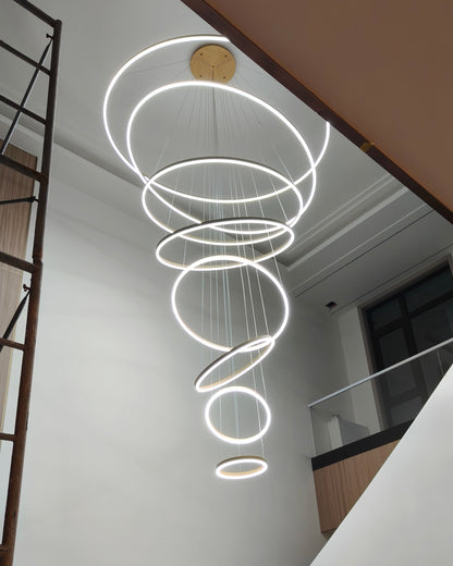Lustre LED Annulaire - Élégance en Cascade
