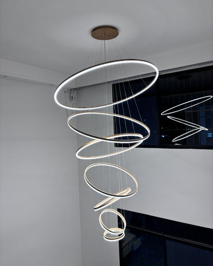 Lustre LED Annulaire - Élégance en Cascade