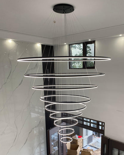 Lustre LED Annulaire - Élégance en Cascade