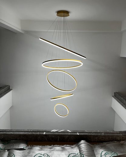 Lustre LED Annulaire - Élégance en Cascade