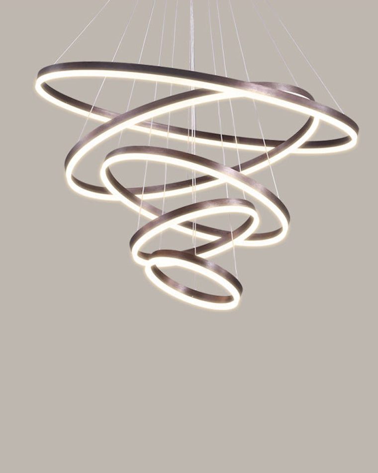 Lustre LED Annulaire - Élégance en Cascade