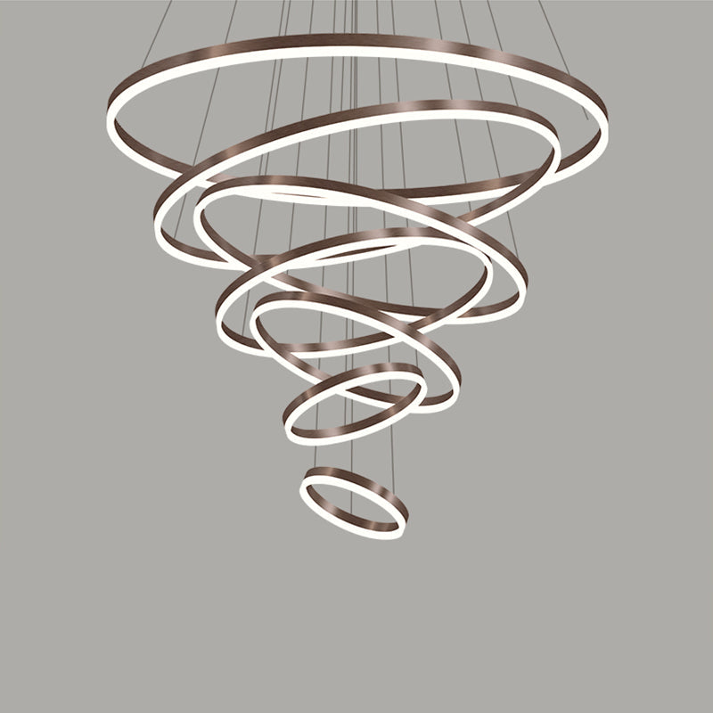 Lustre LED Annulaire - Élégance en Cascade