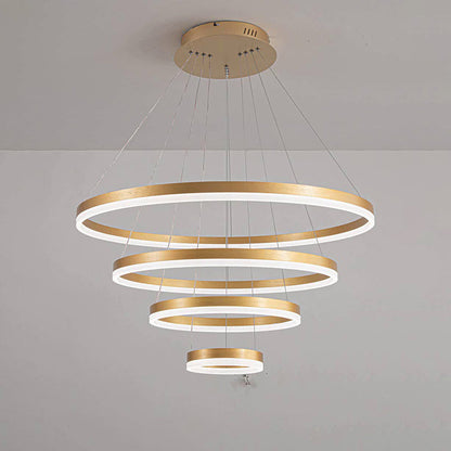 Lustre LED Annulaire - Élégance en Cascade
