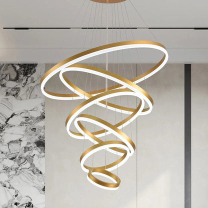 Lustre LED Annulaire - Élégance en Cascade