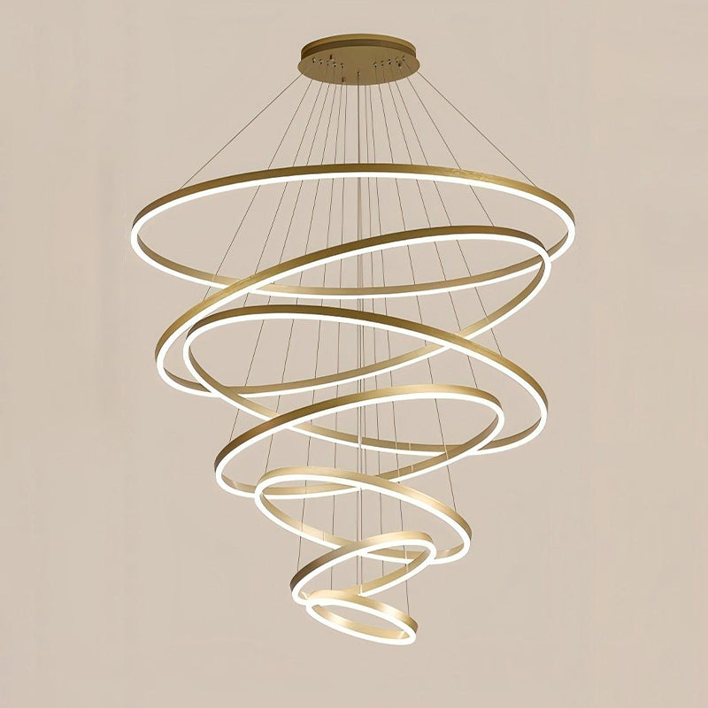 Lustre LED Annulaire - Élégance en Cascade
