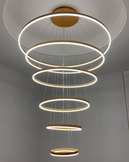 Lustre LED Annulaire - Élégance en Cascade
