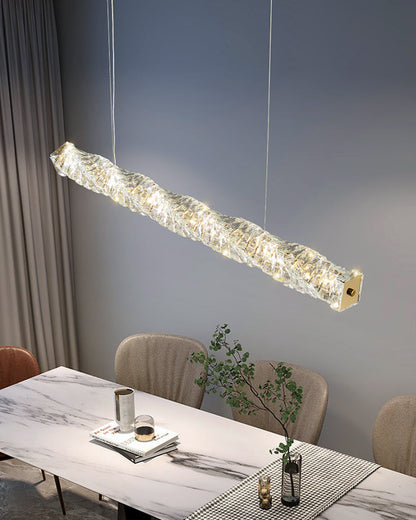 Lustre Linéaire - Cristal Élégance