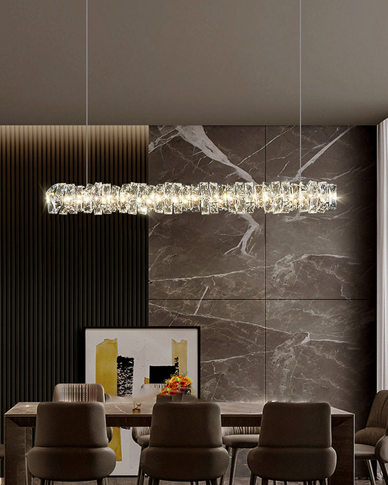 Lustre Linéaire - Cristal Élégance