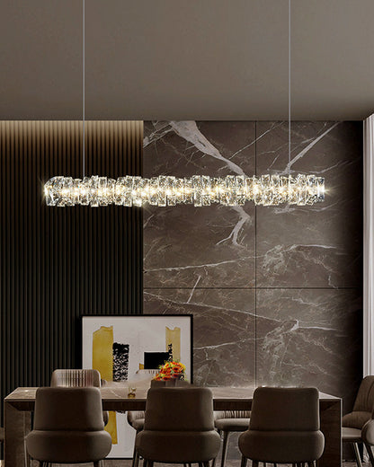 Lustre Linéaire - Cristal Élégance