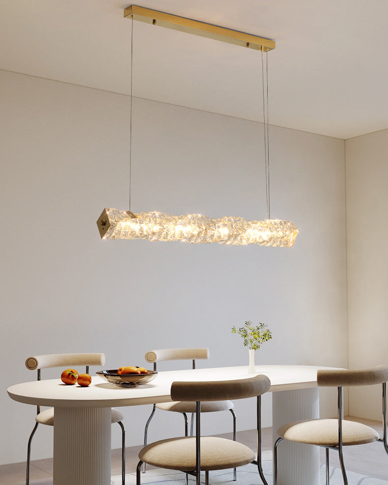 Lustre Linéaire - Cristal Élégance