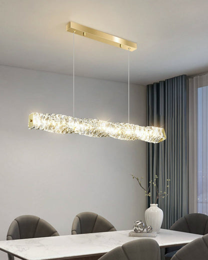 Lustre Linéaire - Cristal Élégance