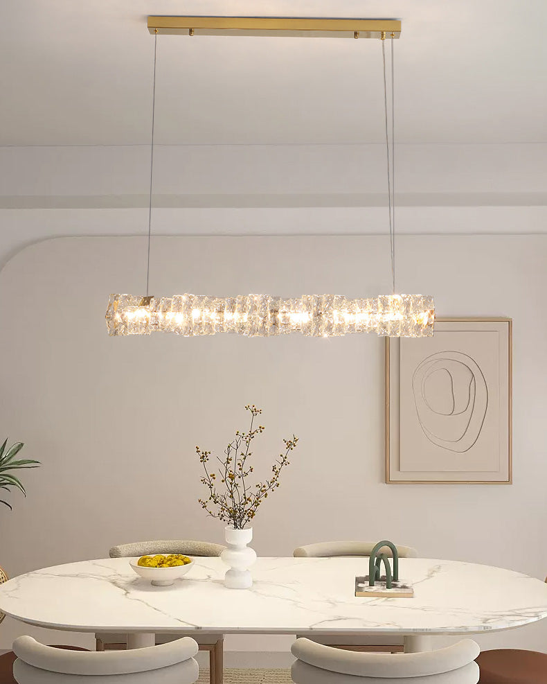 Lustre Linéaire - Cristal Élégance