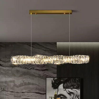Lustre Linéaire - Cristal Élégance