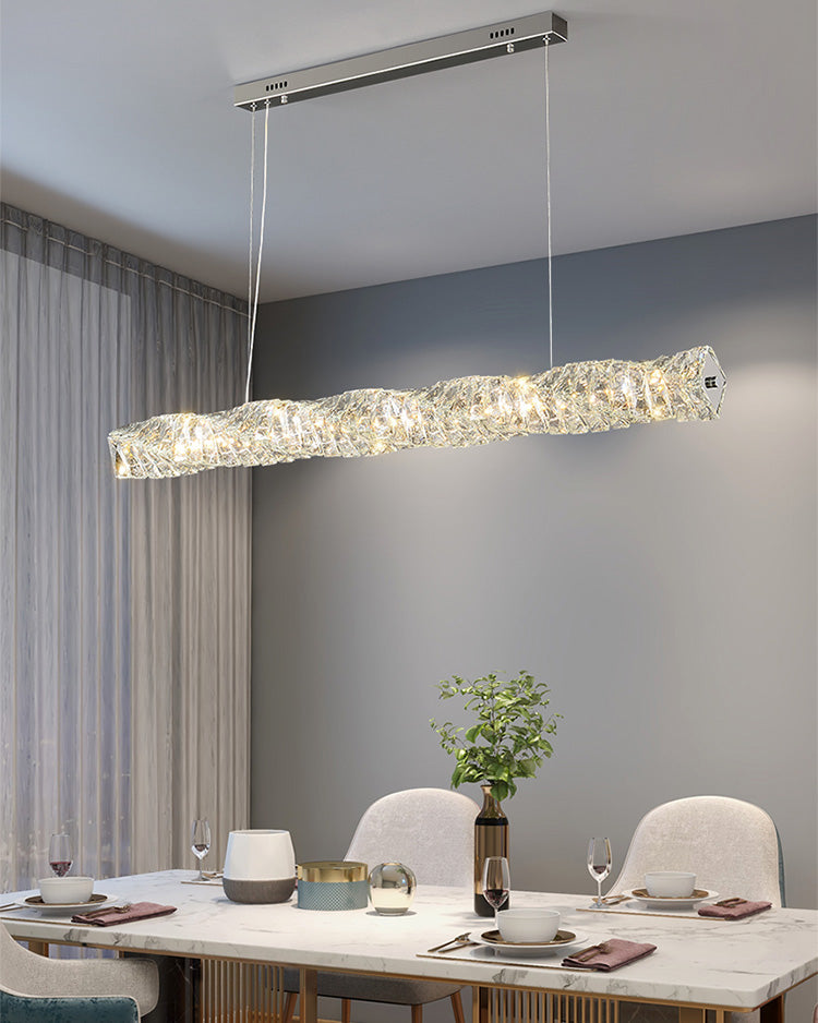 Lustre Linéaire - Cristal Élégance
