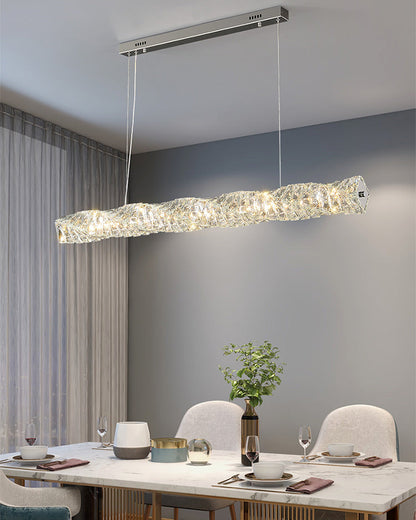 Lustre Linéaire - Cristal Élégance