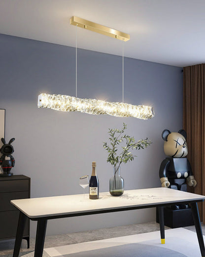 Lustre Linéaire - Cristal Élégance