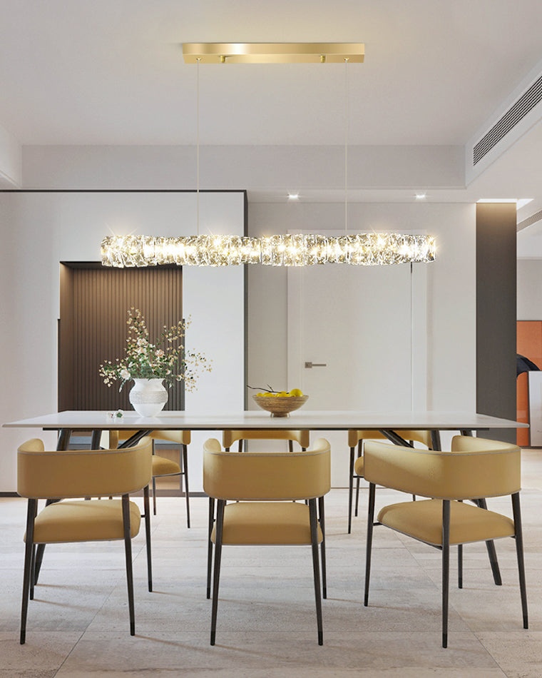 Lustre Linéaire - Cristal Élégance