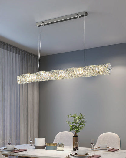 Lustre Linéaire - Cristal Élégance