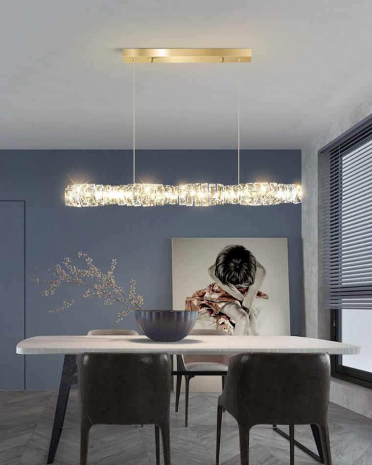 Lustre Linéaire - Cristal Élégance