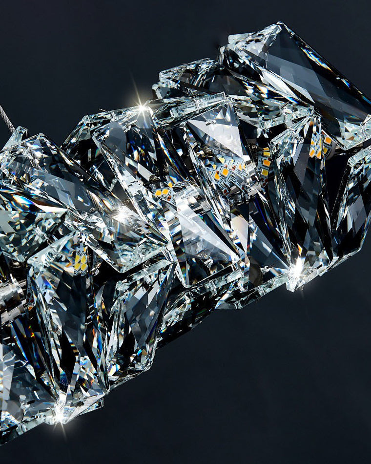 Lustre Linéaire - Cristal Élégance