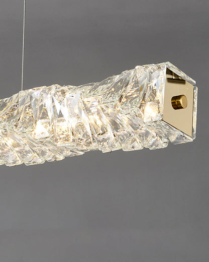 Lustre Linéaire - Cristal Élégance