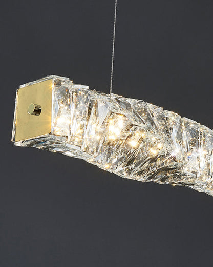 Lustre Linéaire - Cristal Élégance