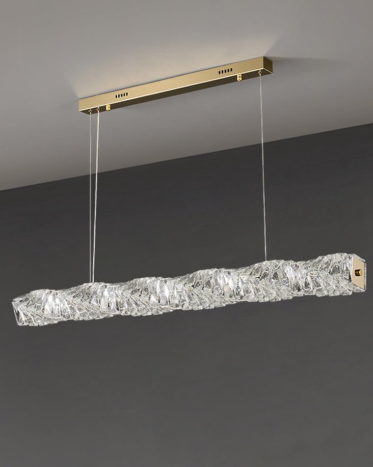 Lustre Linéaire - Cristal Élégance