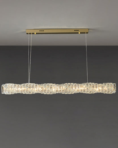 Lustre Linéaire - Cristal Élégance