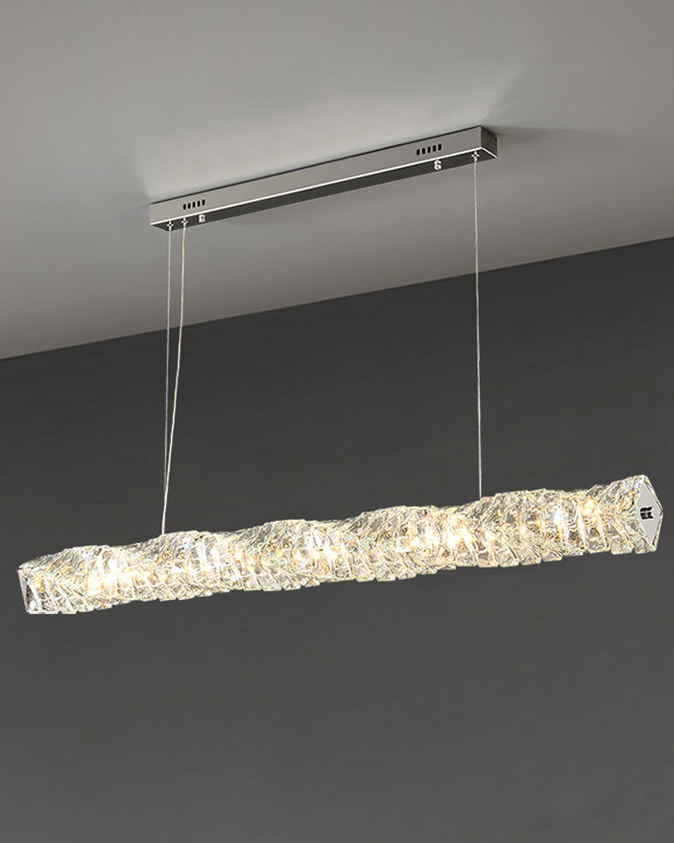 Lustre Linéaire - Cristal Élégance