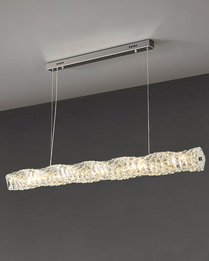 Lustre Linéaire - Cristal Élégance
