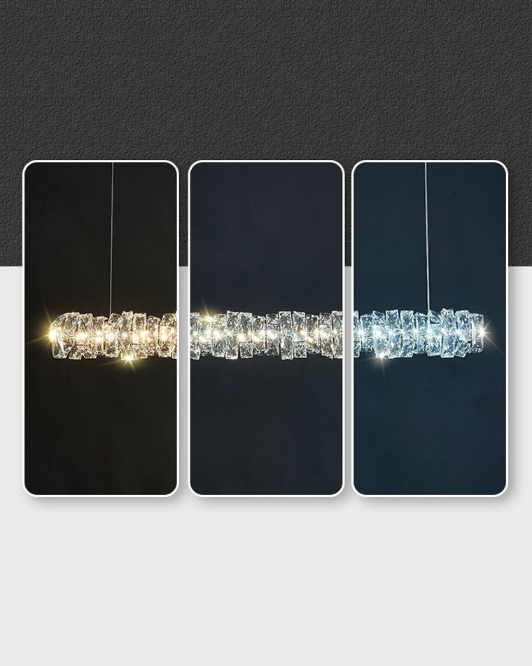 Lustre Linéaire - Cristal Élégance