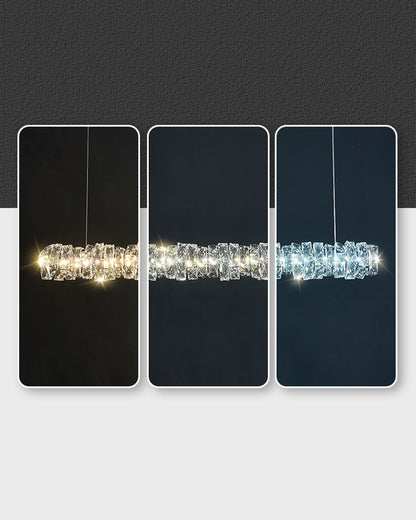 Lustre Linéaire - Cristal Élégance