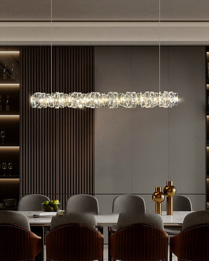 Lustre Linéaire - Cristal Élégance