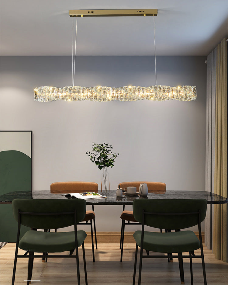 Lustre Linéaire - Cristal Élégance