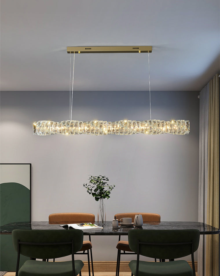 Lustre Linéaire - Cristal Élégance