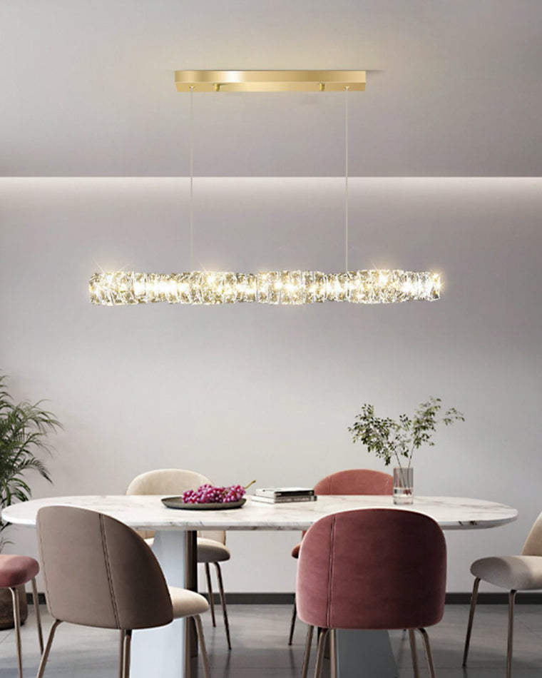 Lustre Linéaire - Cristal Élégance