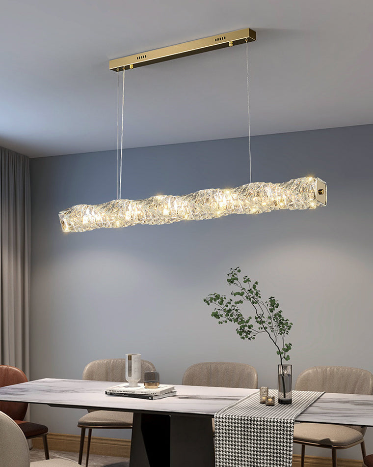 Lustre Linéaire - Cristal Élégance